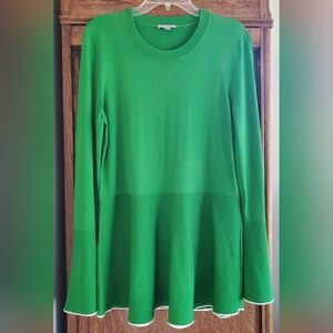 COS KELLY GREEN PULL OVER CREW-NECK BELL CUFFS KNIT TOP LARGE